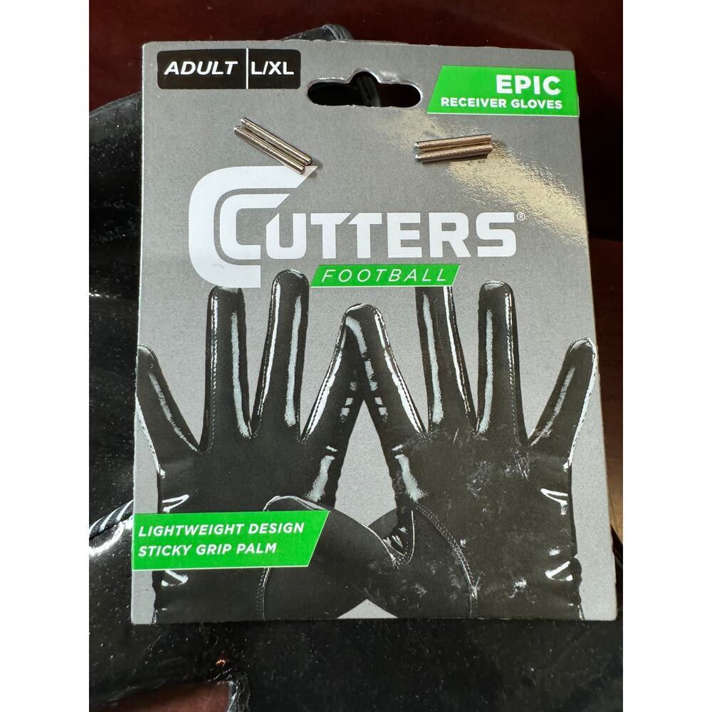 Cutters Football Epic Receiver Gloves Adult L/XL Grip Palm New with Tags